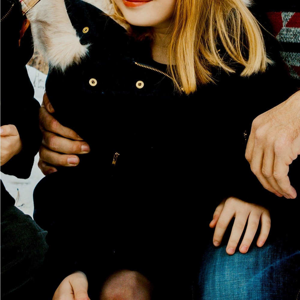 Like new crew cuts girls wool fur jacket